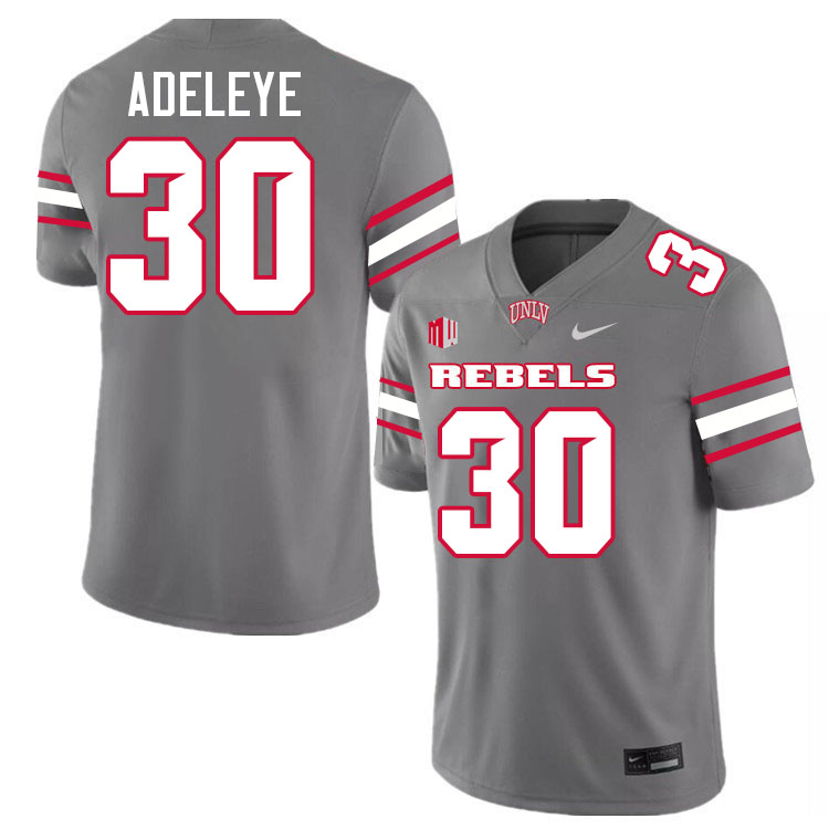UNLV Rebels #30 Tunmise Adeleye College Football Jerseys,Uniforms-Grey